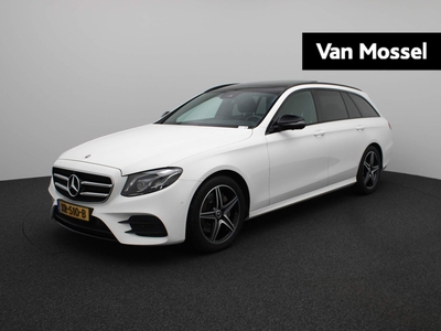 MERCEDES E-KLASSE Estate 200 Business Solution AMG | PANORAMADAK | WIDESCREEN | SFEERVERLICHTING | BURMESTER | NAVIGATIE | 360 CAMERA | HALF LEDEREN BEKLEDING | STOELVERWARMING | WEGKLAPBARE TREKHAAK | ELEKTRISCHE BEDIENBARE ACHTERKLEP | CRUISE CONTROL | CLIMATE CONTROL |