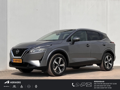 NISSAN QASHQAI 1.3 MHEV Xtronic N-Connecta Automaat / Fabrieksgarantie tot 14-11-2025 / Dealer onderhouden / Climate control / Groot glazen Panoramadak / Adaptief cruise control / Lane assist / Dode hoek detectie / Keyless entry & start / Rondomzicht camera / Parkeer...