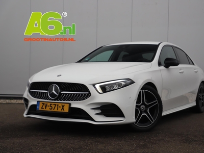 MERCEDES A-KLASSE 200 AMG Night Pakket Sedan 164PK Automaat Widescreen Achteruitrijcamera 18 inch Half Leder Navigatie Carplay Android Bluetooth Stoelverwarming Full LED NL AUTO NAP