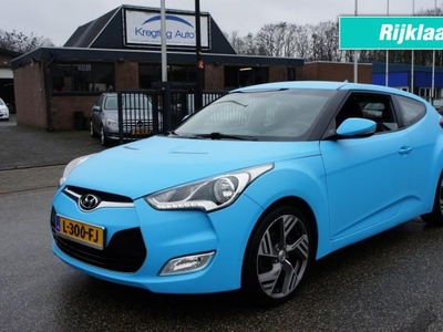 Hyundai Veloster 1.6 GDI I-SPORT WRAPMATBLAUW/NAVI/KEYLESS/CAMERA/18INCH PERFECTE