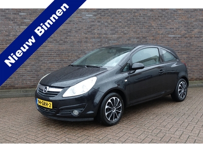 OPEL CORSA 1.4-16V Enjoy met AIRCO, cruise controll, 3 deurs, zwart metallic