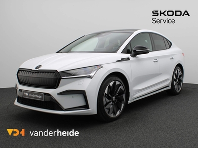 SKODA ENYAQ IV Coupé 60 Sportline 180PK Panoramadak, achteruitrijcamera, elek. stoel, virtual pedal, stuur/stoelverwarming, Matrix-LED, 21'' lichtmetaal