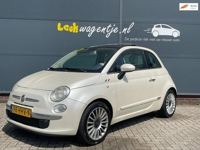 Fiat 500 1.2 Lounge *schuifdak *leer *aut. airco *VERKOCHT*