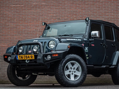 Jeep Wrangler Unlimited 3.8 199PK Autm. Sahara Cabrio Airco, Bestop, Camera, Cruise, LMV, Navi, Trekhaak, Warn.