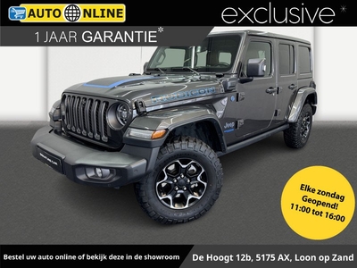 Jeep Wrangler Unlimited 4xe 380 Rubicon✅Stoelverwarming✅Stuurverwarming✅Hardtop✅Trekhaak✅Leder Bekleding✅Achteruitrijcamera✅Adaptive Cruise Control✅