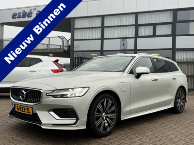 VOLVO V60 2.0 T6 340 PK Twin Engine AWD Inscription Navi Pilot Assist ACC Nappa leer Trekhaak Bowers Wilkins Elek. stoelen Adaptive Led Koplampen Panoramadak 360 Camera Head Up Display Styling Kit Extra Getint Glas NL Auto BTW Plug in Hybride 1e Eigenaar