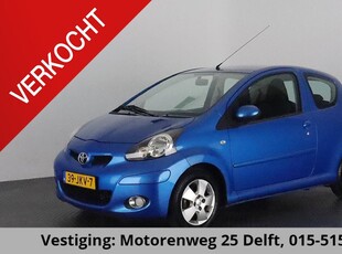 Toyota Aygo 1.0-12V Dynamic Blue Airco, electrische voor ramen, lichtmetalen velgen, Toerenteller, NAP, Zeer lage kilometerstand, 1e eigenaar.