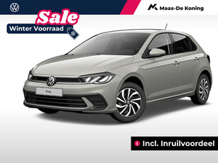 Volkswagen Polo Life Edition 1.0 TSI 95 pk 5 versn. Hand · Airconditioning automatisch, 2-zone (climatronic) · Velgen 'essex', 15 inch lichtmetaal · Incl. inruilvoordeel