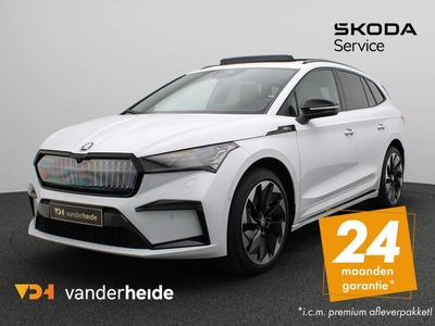 Skoda Enyaq iV 80 Sportline 204PK Panoramadak, Head-Up, achteruitrijcamera, Crystal Face, Matrix-LED, stuur/stoelverwarming, side assist, comfort stoel, 21'' lichtmetaal