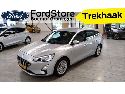 Ford FOCUS Wagon EcoBoost 125 pk Titanium | Trekhaak | Navi | Cruise | Keyless entry | Apple Carplay | 100% dealer onderh.