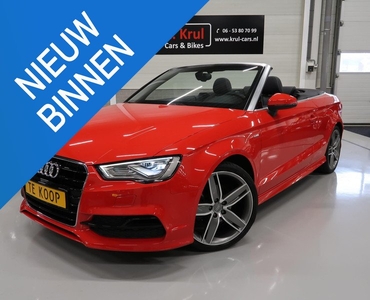 Audi A3 Cabriolet 1.4 TFSI Amb. Pro Line S 2x S-Line Airco-ecc Navigatie Sportstoelen Drive select Half Leer 19 inch Boekjes aanwezig Nette auto Metallic rood Stoelverwarming PDC achter Xenon