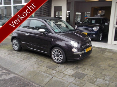 Fiat 500C 0.9 TwinAir Lounge NIEUWSTAAT 54 KM ZWART LEDER LM VELGEN