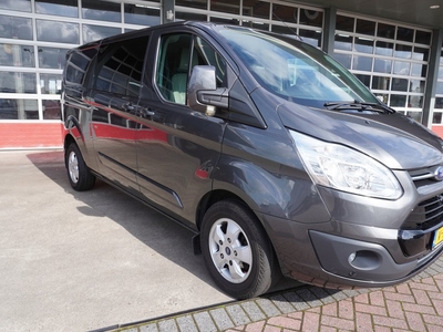 Ford Transit Custom 290L 2.0 TDCI 130pk L2H1 Limited Dubbel Cabine Schuifdeur L/R Nr. V126 | Airco | Cruise | Navi | Camera | Leer