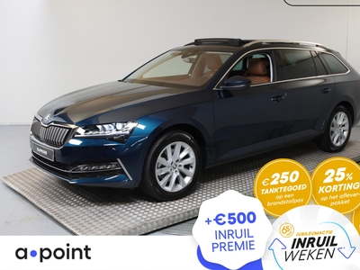 SKODA SUPERB Combi Business Edition Plus 1.4 218pk PHEV | Cognac leder | Panoramadak | Adaptive cruise control | Elektrische stoelen | Dode hoek sensoren | Stoelverwarming