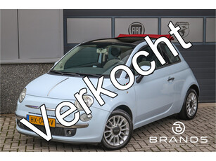 Fiat 500C 1.2 Lounge ijsblauw Airco Half leder Uniek