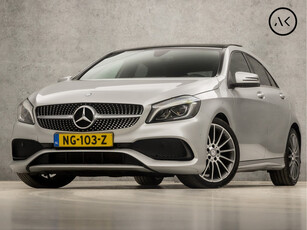 Mercedes-Benz A-Klasse 180 AMG Sport Automaat (SCHUIFDAK, GROOT NAVI, LEDER/ALCANTARA, GETINT GLAS, SPORTSTOELEN, CRUISE, RODE STIKSELS, NIEUWE APK, NIEUWSTAAT)