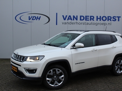 JEEP COMPASS 1.4 MultiAir Limited Lederen bekleding + Stoel en Stuur verwarming - Elektrisch Shuifdak 18 Inch l.m. velgen met all-season banden - Parkeersensoren v+a