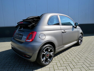 Fiat 500 C 1.0 Hybrid Sport cabrio *Matgrijs *Carplay *Uniek