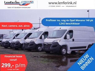 Opel Movano 2.2D 140 pk L2H2 va 299,- p/mnd Navi, Camera