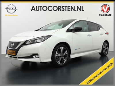 NISSAN LEAF * 12.740 na Subsidie * Leer 360-Camera Adap.Cruise Bordherk. LED Lane-dep. Keyless 4xStoel-/stuurverw. Dab Blindspot Apple/Android Usb Led Pdc Navi Ecc 17''LMTekna 40 kWh 2.000 subsidie mogelijk! (42.000 nieuw)