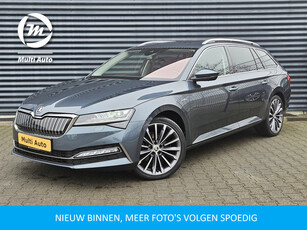 Škoda Superb Combi 1.4 TSI iV Laurin & Klement Plug In Hybrid Dealer O.H PHEV | Panodak | Trekhaak af Fabriek | Lederen Comfortstoelen Memory & Massage | Adaptive Cruise | 360 Camera | Canton Sound | Standkachel | 19