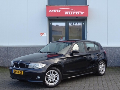 BMW 1-serie 120d High Executive airco LEER 2006 zwart