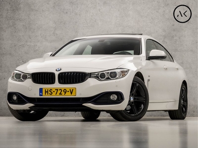 BMW 4 Serie Gran Coupé 418i Sport Automaat (SCHUIFDAK, GROOT NAVI, COGNAC LEDER, DEALER ONDERHOUDEN, M-STUUR, STOELVERWARMING, SPORTSTOELEN, ZWART HEMEL, FLIPPERS, XENON, NIEUWSTAAT)