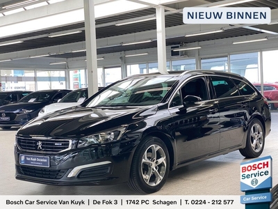 Peugeot 508 SW 1.6 BlueHDi Blue Lease Executive NL-Auto / Vol-Leder / Pano-Dak / Radio-Bluetooth / Navi / Camera / Dodehoekdetectie / Cruise-Control / Climate-Control / ELKTR-Pakket / PDC / LMV 17' / ENZ.