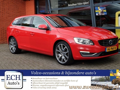 Volvo V60 VERKOCHT -- D6 Twin Engine Summum, Schuifdak, 19 inch, Leer, Elektr. stoelen