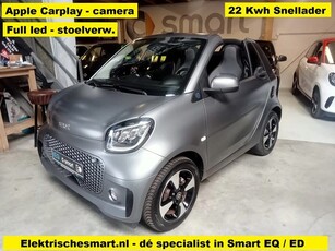 Smart Fortwo cabrio EQ Comfort 22 Kwh - Carplay - Full led