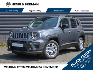 JEEP RENEGADE 130pk Turbo e-Hybrid Limited (RIJKLAAR!!/Direct rijden/NAV./LMV/P.Glass)