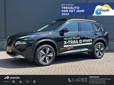 NISSAN X-TRAIL 1.5 e-Power Tekna / Schuif-/ Kanteldak / Lederen bekleding / Pro pilot (Adaptieve cruise control / Dodehoekdetectie / Lane assist) / Climate control / Rondomzichtcamera / Elektrische achterklep / elektrisch vestebare voorstoelen met memory / Apple carp...