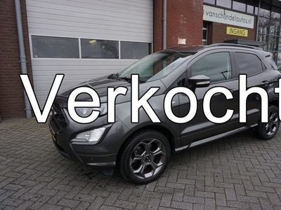 Ford EcoSport 1.0 ECOBOOST AUTOMAAT ST-LINE LUXE KEURIGE NETTE STAAT CAMERA LED NAVI ANDROID-APPLECARPLAY STUUR+STOEL+VOORRUITVERW 17INCH ALCANTARA LEDER PDC V+A CLIMA CRUISE BLUETOOTH ENZ...