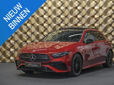 Mercedes-Benz A-klasse A200d AMG 150pk Facelift Panoramadak Night pakket 360 camera Widescreen Multibeam Sfeerverlichting 19