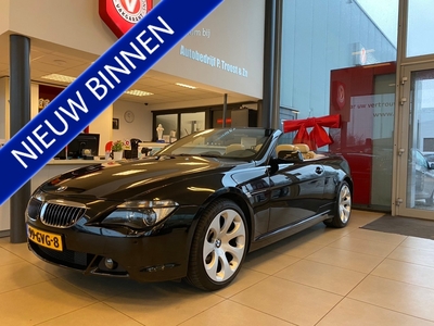 BMW 6-SERIE 645Ci V8 333Pk,Cabrio,Automaat,Navigatie,Leder,Stoelverwarming,Parkeer Assistent,Climate&Cruise Control,Bleutooth met Spraakbediening,19 Inch Lmv,Nette Auto