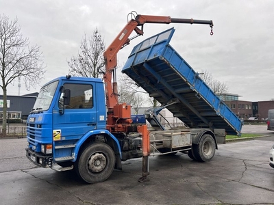 Scania P93 H 280HP 4X2 + ATLAS CRANE + KIPPER (bj 1988)