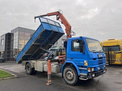 Scania P93 H 280HP 4X2 + ATLAS CRANE + KIPPER (bj 1988)