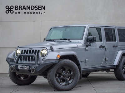 Jeep Wrangler 2.8 CRD Sahara Grijs Kenteken Leer 18 Navi Trekhaak Alpine, bedrijfswagen, bj 2016