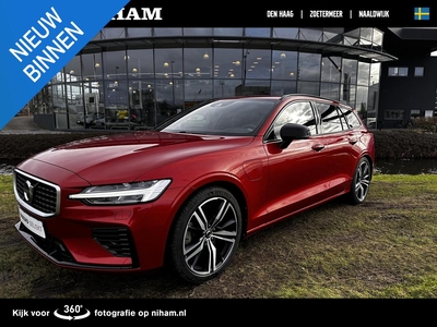 Volvo V60 T8 RECHARGE AWD R-DESIGN -PANO.DAK|TREKHAAK|360°CAM|BLIS|19|LEDER, stationcar, bj 2020