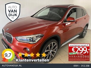 BMW X1 SDrive20i Orange Edition II AIRCO CLIMA NAVI PANO LEER HUD TREKHAAK STOELVERW 19 INCH LED PDC NIEUWSTAAT