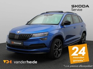 Skoda Karoq 1.5 TSI ACT Sportline 150PK Panoramadak, trekhaak, achteruitrijcamera, keyless, virtual pedal, winterpakket Plus, 19'' lichtmetaal