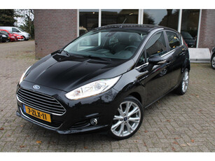 Ford Fiesta 1.0 EcoBoost Titanium X Airco, Navi, Cruise control, Leder/stof, Stoelverwarming, Keyless, Boordcomputer, 17