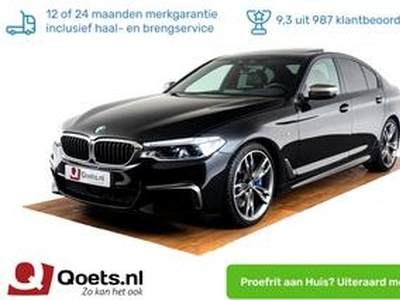 BMW 5-SERIE M550i xDrive High Executive Schuifdak - Nappa Leder - Harman Kardon - Head-up - M onderstel Professional - Comfort Access - Soft Close - Laserlight - Driving Assistant Plus - Stoelverwarming/ventilatie - Comfortstoelen - Massage - Interieurvoorverwarming