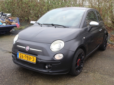 FIAT 500 0.9 TwinAir Blackjack APK tot 02-03-2024 Airco/Climate control/LED dagrijverlichting/Lederen bekleding/Lichtmetalen velgen/Elektrische spiegels/Elektrische ramen/Radio-CD speler