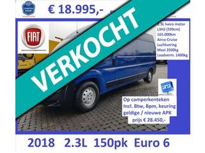 Fiat DUCATO Z. 2018 2.3L 150pk L3H2 cruise EURO 6B