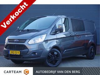 Ford TRANSIT CUSTOM 290 2.2 TDCI L2 125PK, LIMITED DC 6P, 2X SCHUIFDEUR, LEDER, NAVI, CRUISE, AIRCO, PARKEERSENSOREN, TREKHAAK 2.8T