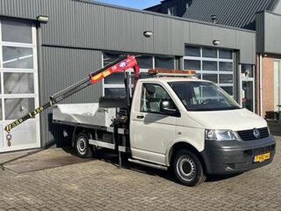 Volkswagen TRANSPORTER 2.0 340 L2 Benzine Bpm, Btw vrij laadkraan hmf Trekhaak 2000kg Openlaadbak Pick-up Bakwagen Elektrische ramen 2-Persoons 1e eigenaar