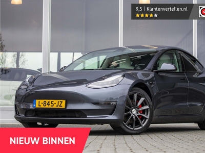 Tesla Model 3 Long Range 75 kWh | FSD | Wit Leer | BTW | AWD | Zwart optiek