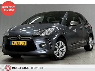 Citroën DS3 1.6 So Chic/ Zwarte Hemel!/ 16''LMV/ LED Dagrijverl./ Clima/ Cruise/ Multi.LEDER.Stuur/ Elek.Pakket/ Isofix/ PDC Achter.