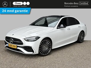 Mercedes-Benz C-klasse 200 AMG Line | Premium | Nightpakket | Panoramadak | Winterpakket | Memorystoelen Verwarmd | 360° Camera | Trekhaak | Sfeerverlichting